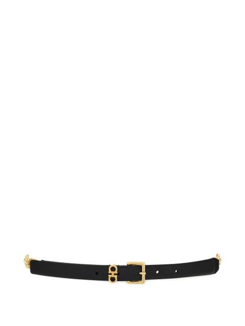 Ferragamo Gancini-chain square-buckle belt - Black