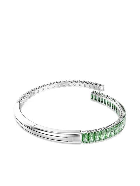 Swarovski Matrix emerald-stone white-stone bracelet - Silver