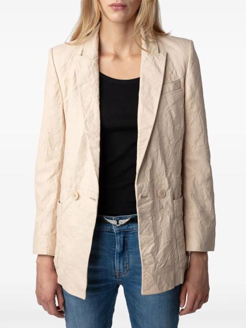 Zadig&Voltaire peak-lapel leather blazer - Neutrals - zdjęcie produktu nr 2