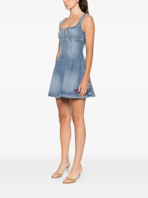 Self-Portrait denim zip mini dress - Blue - zdjęcie produktu nr 2