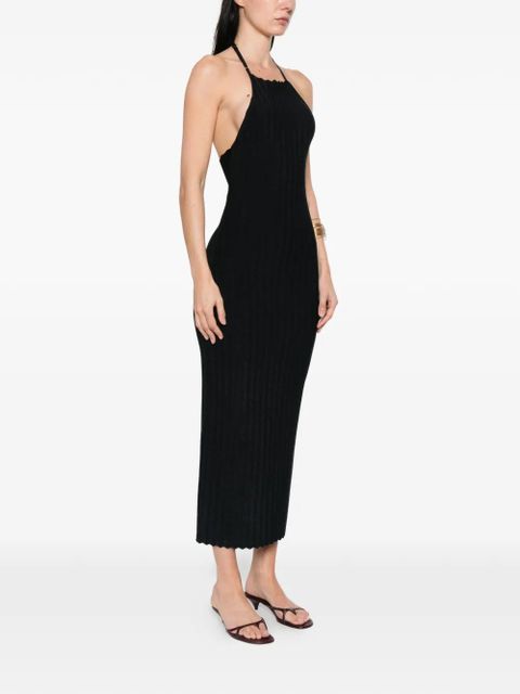 Jacquemus Tablier halterneck midi dress - Blue