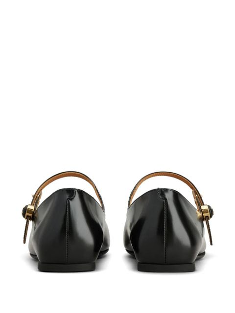 Tod's patent-leather ballerina shoes - Black