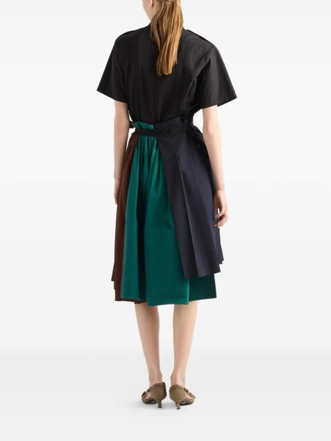 Prada rush stitch fabric patchwork skirt - Blue