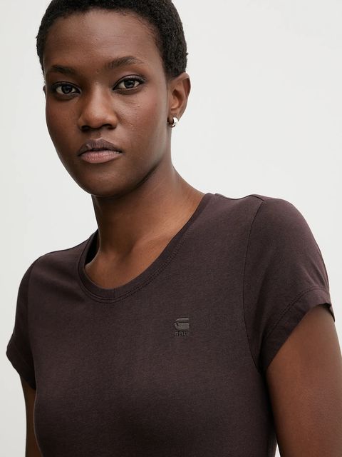 G-Star t-shirt bawełniany damski kolor brązowy D24533-4107