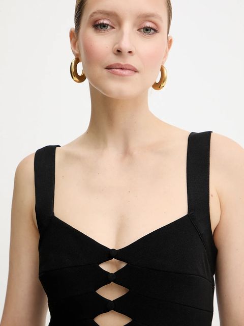 Herve Leger sukienka Alessia kolor czarny midi dopasowana CBW8524694 - zdjęcie produktu nr 2