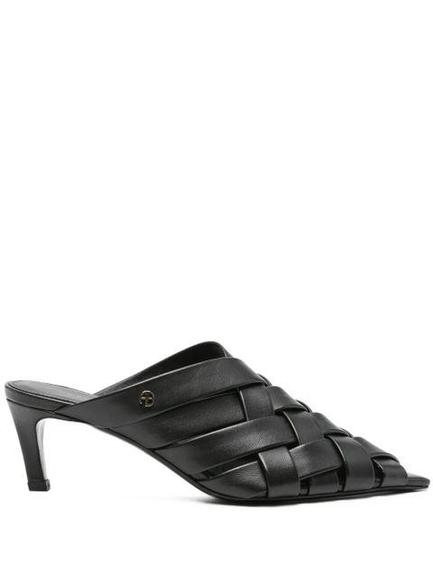 ANINE BING 55mm Eve woven leather mules - Black - zdjęcie produktu nr 1