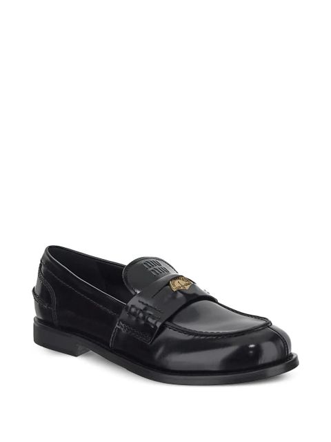 Miu Miu leather penny-strap loafers - Black - zdjęcie produktu nr 2