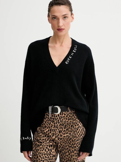 ZADIG&VOLTAIRE sweter kaszmirowy damski kolor czarny KWSW02913 - zdjęcie produktu nr 1