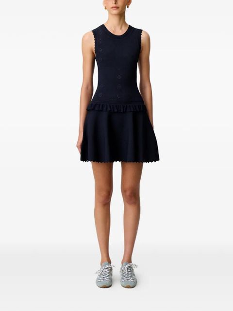 Claudie Pierlot scalloped ruffled knitted dress - Blue - zdjęcie produktu nr 2