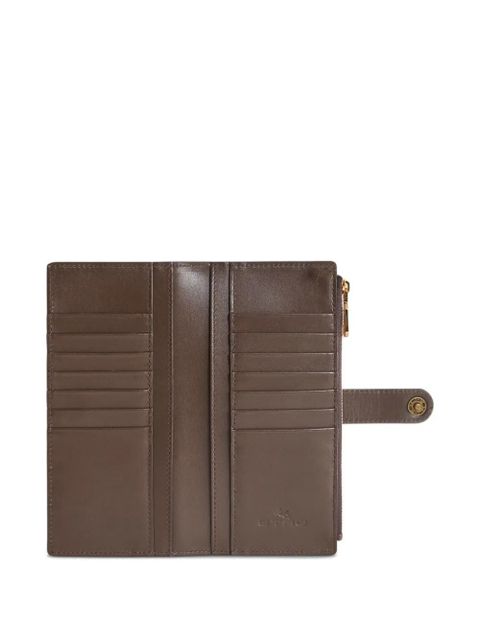 ETRO pegasus-button leather wallet - Red