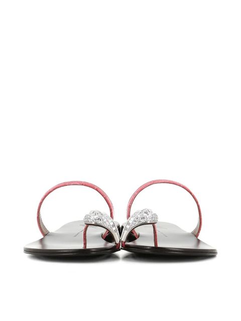 Giuseppe Zanotti crystal embellished leather sandals - Pink