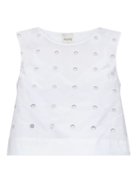 Posse Peggy eyelet sleeveless top - White - zdjęcie produktu nr 1