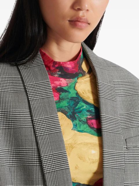 Balmain Prince of Wales-check cropped jacket - Grey