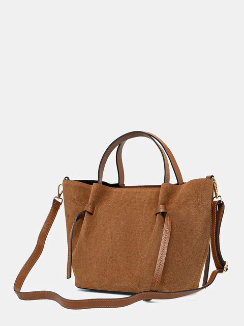 Answear.LAB torebka zamszowa kolor brązowy