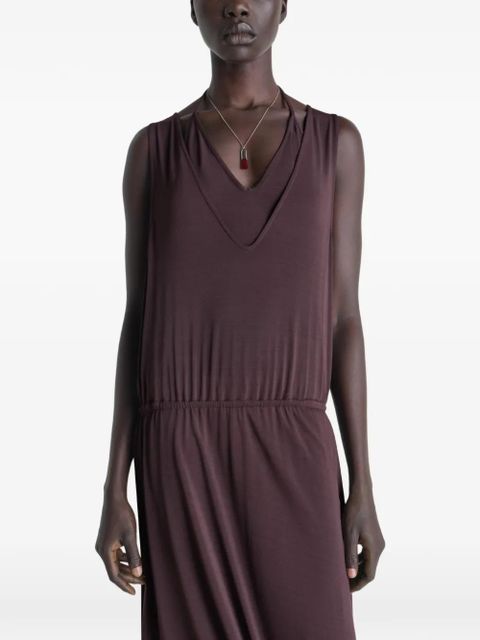 LEMAIRE draped V-neck midi dress - Purple
