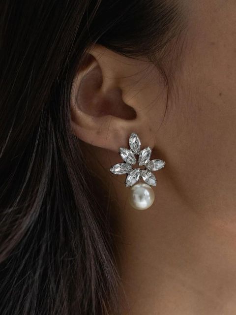 Jennifer Behr Liza pearl earrings - Silver