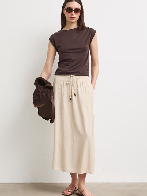 Medicine spódnica trapezowa z wiskozą - zdjęcie produktu nr 1