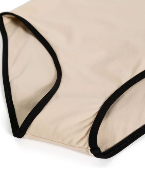 TOTEME striped-edge strapless swimsuit - Neutrals