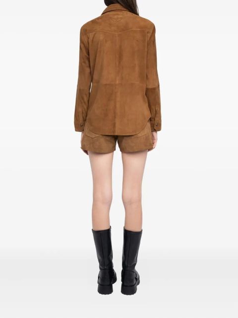 Zadig&Voltaire suede button-down shirt - Brown