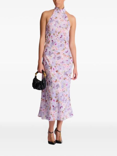 Balmain Poppy Flower halterneck dress - Purple - zdjęcie produktu nr 2