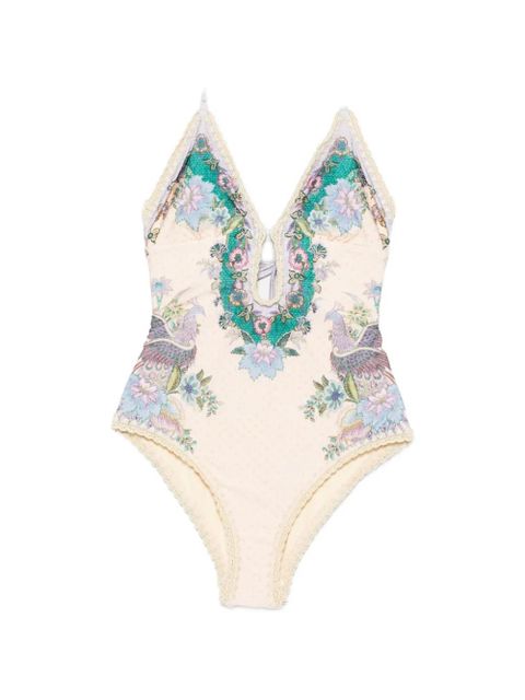 ZIMMERMANN Indra crochet-detail swimsuit - Neutrals - zdjęcie produktu nr 1