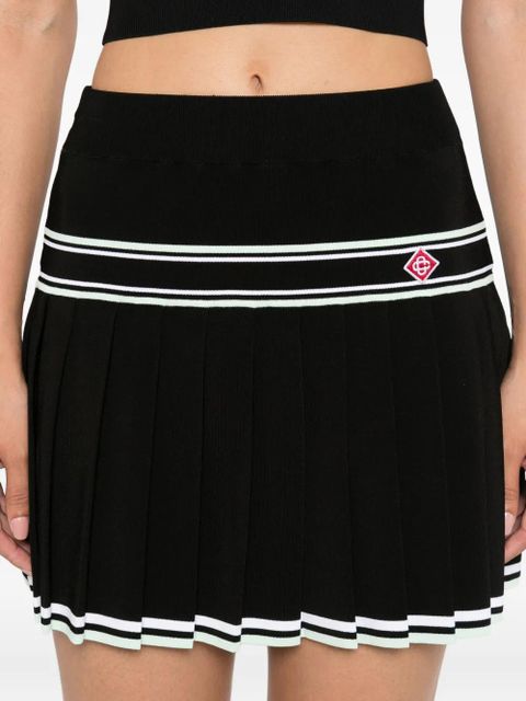 Casablanca pleated striped skirt - Black