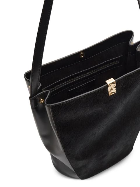 LouLou de Saison Odile pony-effect bucket bag - Black