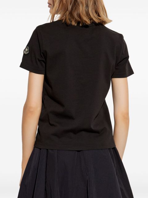 Moncler glitter-logo T-shirt - Black