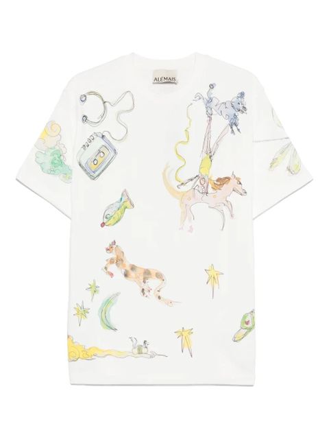 ALEMAIS Anouk illustration-print cotton T-shirt - White - zdjęcie produktu nr 1