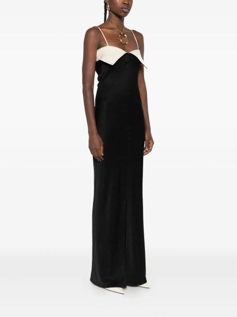 Nanushka folded-neckline maxi dress - Black