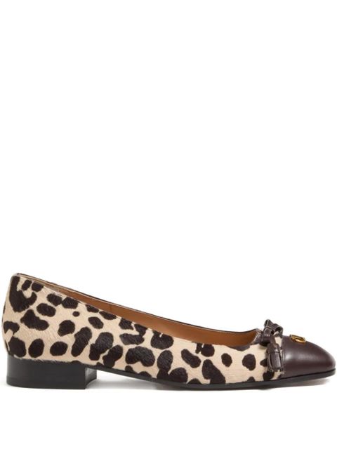 Valentino Garavani leopard print ballet flats - Neutrals - zdjęcie produktu nr 1