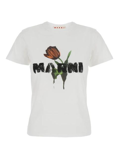 Marni floral-print T-shirt - White - zdjęcie produktu nr 1