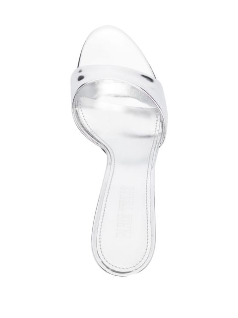 Paris Texas Lidia 70mm leather mules - Silver