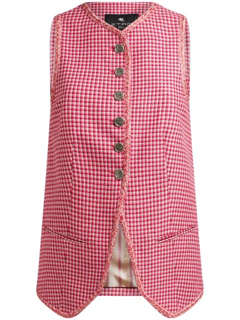 ETRO micro-check waistcoat - Red - zdjęcie produktu nr 1