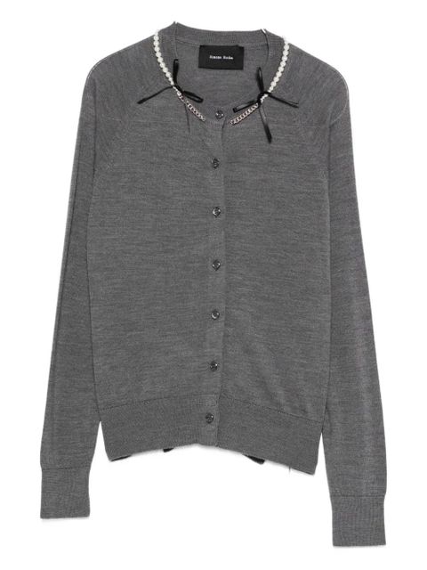 Simone Rocha merino wool cardigan - Grey - zdjęcie produktu nr 2