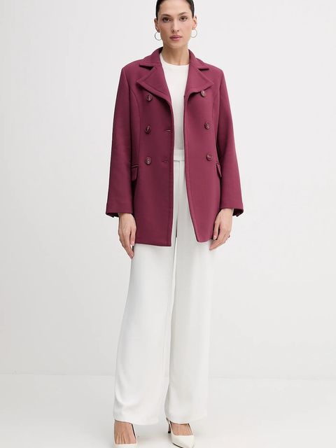 Sisley płaszcz kolor bordowy 2OUALN05Z
