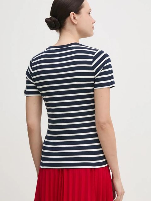 Tommy Hilfiger t-shirt bawełniany damski kolor niebieski WW0WW40587