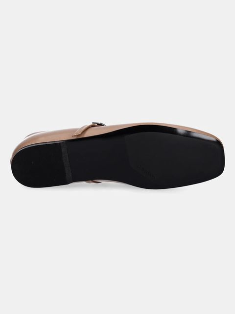 Calvin Klein baleriny skórzane BALLERINA NEW BUCKLE - LTH