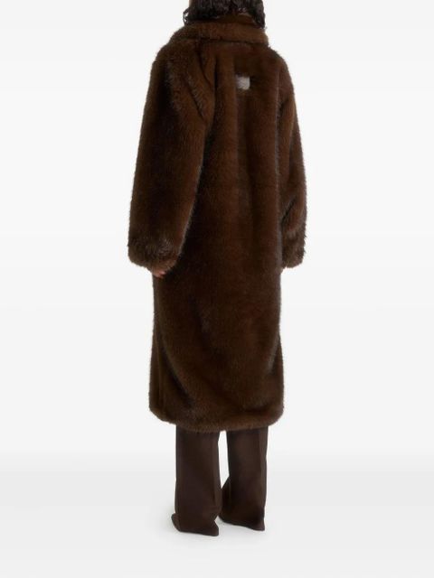 Manière De Voir Bria faux fur belted coat - Brown