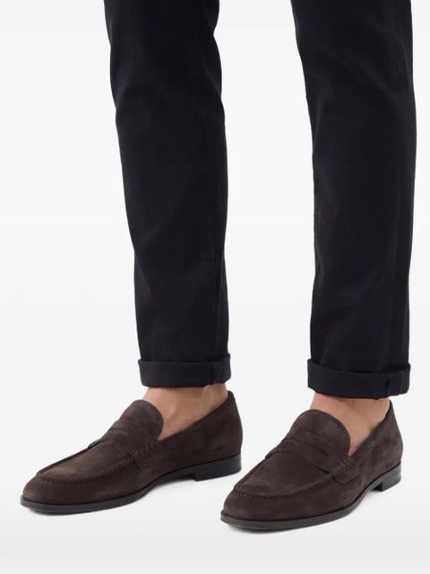 Gianvito Rossi Georgie penny-strap suede loafers - Brown