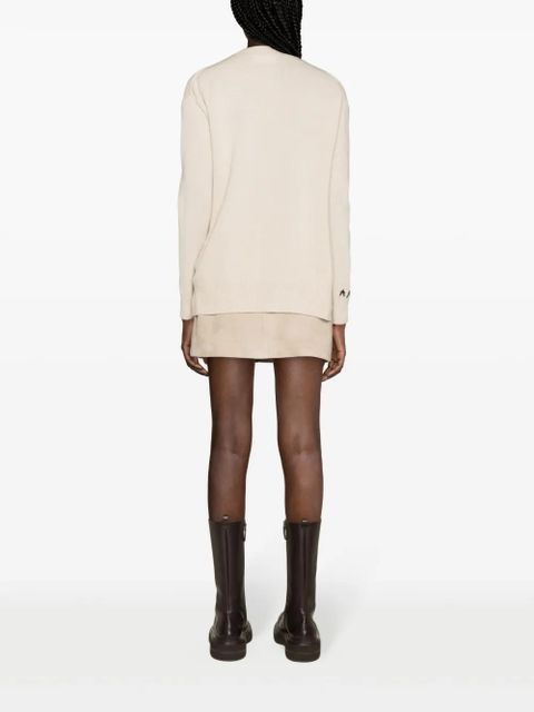 Zadig&Voltaire Mirka heart-embroidered cashmere cardigan - Neutrals