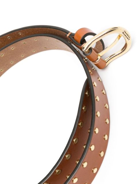 ISABEL MARANT Zap stud-embellished belt - Brown - zdjęcie produktu nr 2