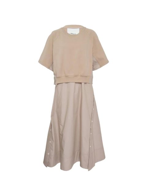 3.1 Phillip Lim crew-neck short-sleeve midi dress - Neutrals - zdjęcie produktu nr 1