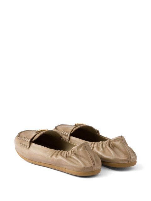 Prada leather loafers - Neutrals