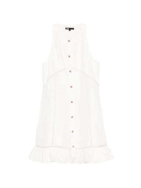 Maje embroidered ruffle-hem mini dress - White - zdjęcie produktu nr 1