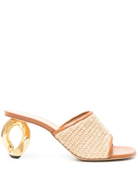 JW Anderson Chain-heel raffia-woven sandals - Brown - zdjęcie produktu nr 1
