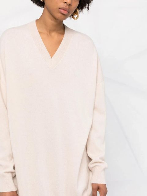 Marni knitted V-neck long-sleeve jumper - Neutrals