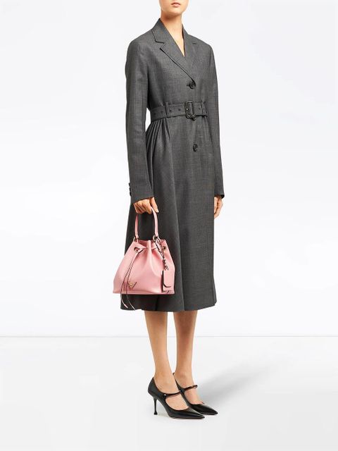 Prada triangle patch bucket bag - Pink