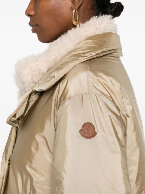 Moncler Voue sherpa-collar quilted jacket - Neutrals