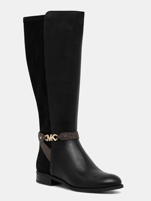 MICHAEL Michael Kors kozaki skórzane Farrah damskie kolor czarny na płaskim obcasie 40F1FHFB7L.007 - zdjęcie produktu nr 1